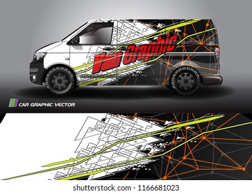 
Cargo van Livery graphic vector. abstract shape with grunge background design for vehicle vinyl wrap 