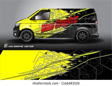 
Cargo van Livery graphic vector. abstract shape with grunge background design for vehicle vinyl wrap 