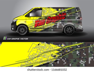 
Cargo van Livery graphic vector. abstract shape with grunge background design for vehicle vinyl wrap 