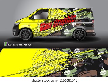 
Cargo van Livery graphic vector. abstract shape with grunge background design for vehicle vinyl wrap 