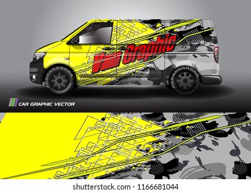 
Cargo van Livery graphic vector. abstract shape with grunge background design for vehicle vinyl wrap 