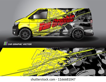 
Cargo van Livery graphic vector. abstract shape with grunge background design for vehicle vinyl wrap 