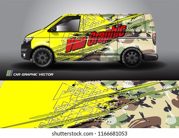 
Cargo van Livery graphic vector. abstract shape with grunge background design for vehicle vinyl wrap 
