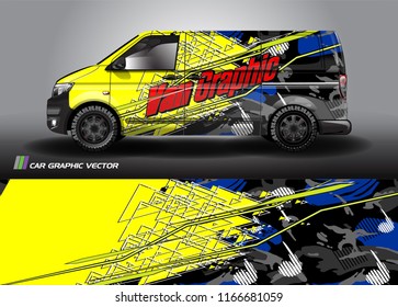 
Cargo van Livery graphic vector. abstract shape with grunge background design for vehicle vinyl wrap 
