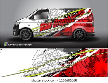 
Cargo van Livery graphic vector. abstract shape with grunge background design for vehicle vinyl wrap 