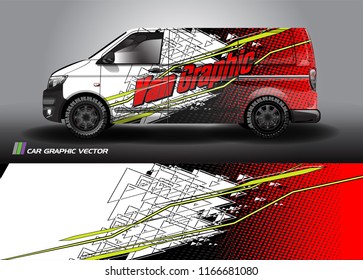 
Cargo van Livery graphic vector. abstract shape with grunge background design for vehicle vinyl wrap 
