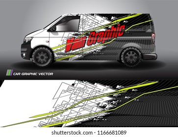 
Cargo van Livery graphic vector. abstract shape with grunge background design for vehicle vinyl wrap 
