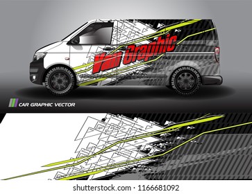 
Cargo van Livery graphic vector. abstract shape with grunge background design for vehicle vinyl wrap 