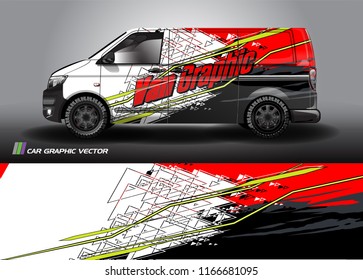 
Cargo van Livery graphic vector. abstract shape with grunge background design for vehicle vinyl wrap 