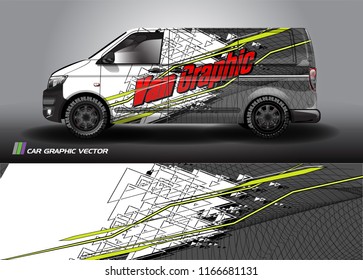 
Cargo van Livery graphic vector. abstract shape with grunge background design for vehicle vinyl wrap 