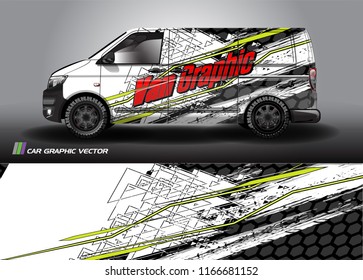 
Cargo van Livery graphic vector. abstract shape with grunge background design for vehicle vinyl wrap 