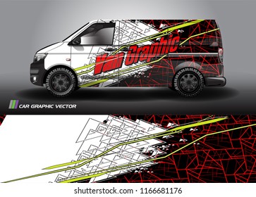 
Cargo van Livery graphic vector. abstract shape with grunge background design for vehicle vinyl wrap 