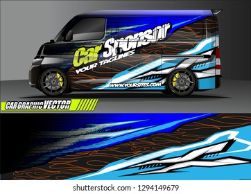 cargo van livery graphic vector. abstract race style background design for vehicle vinyl wrap and car branding 