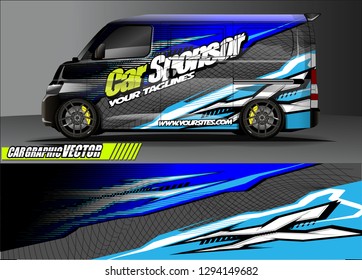 cargo van livery graphic vector. abstract race style background design for vehicle vinyl wrap and car branding 