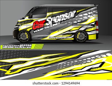 cargo van livery graphic vector. abstract race style background design for vehicle vinyl wrap and car branding 