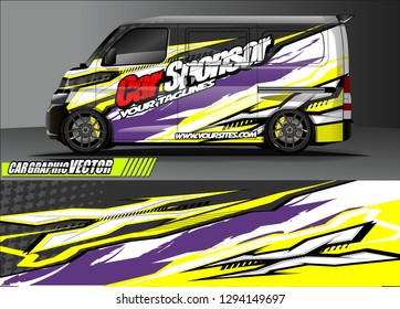 cargo van livery graphic vector. abstract race style background design for vehicle vinyl wrap and car branding 
