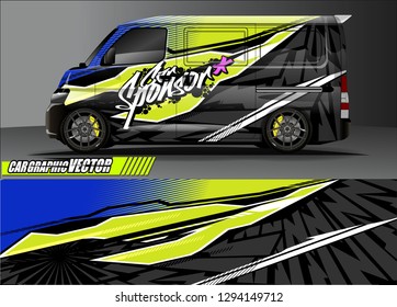 cargo van livery graphic vector. abstract race style background design for vehicle vinyl wrap and car branding 