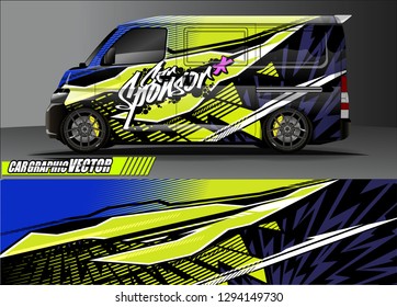cargo van livery graphic vector. abstract race style background design for vehicle vinyl wrap and car branding 