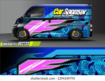 cargo van livery graphic vector. abstract race style background design for vehicle vinyl wrap and car branding 