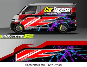 cargo van livery graphic vector. abstract race style background design for vehicle vinyl wrap and car branding 
