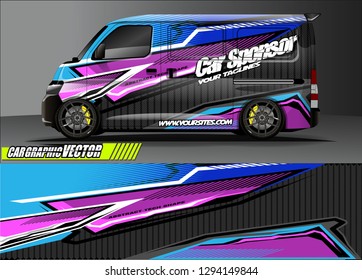 cargo van livery graphic vector. abstract race style background design for vehicle vinyl wrap and car branding 
