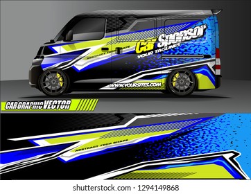 cargo van livery graphic vector. abstract race style background design for vehicle vinyl wrap and car branding 