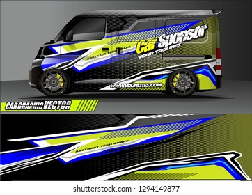 cargo van livery graphic vector. abstract race style background design for vehicle vinyl wrap and car branding 