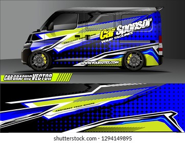 cargo van livery graphic vector. abstract race style background design for vehicle vinyl wrap and car branding 