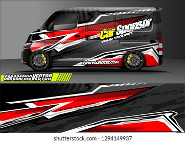 cargo van livery graphic vector. abstract race style background design for vehicle vinyl wrap and car branding 
