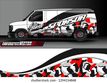 cargo van livery graphic vector. abstract race style background design for vehicle vinyl wrap and car branding 