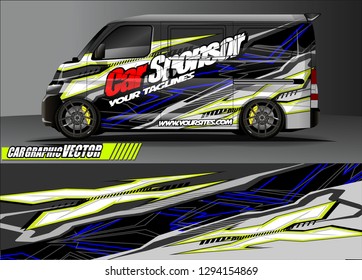 cargo van livery graphic vector. abstract race style background design for vehicle vinyl wrap and car branding 