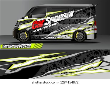 cargo van livery graphic vector. abstract race style background design for vehicle vinyl wrap and car branding 