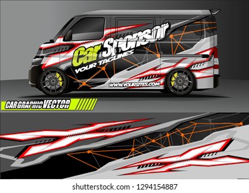 cargo van livery graphic vector. abstract race style background design for vehicle vinyl wrap and car branding 