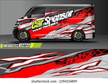 cargo van livery graphic vector. abstract race style background design for vehicle vinyl wrap and car branding 