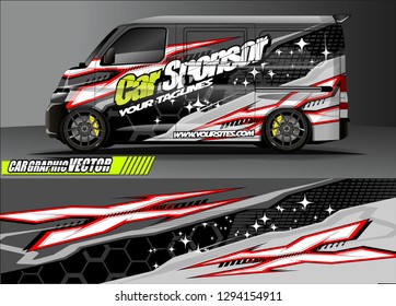 cargo van livery graphic vector. abstract race style background design for vehicle vinyl wrap and car branding 