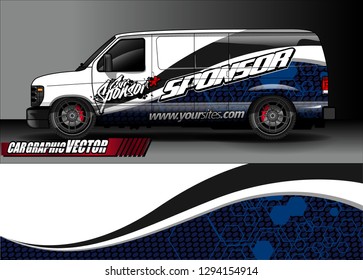 cargo van livery graphic vector. abstract race style background design for vehicle vinyl wrap and car branding 