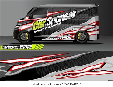 cargo van livery graphic vector. abstract race style background design for vehicle vinyl wrap and car branding 