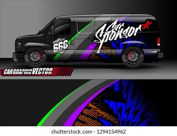 cargo van livery graphic vector. abstract race style background design for vehicle vinyl wrap and car branding 
