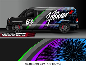 cargo van livery graphic vector. abstract race style background design for vehicle vinyl wrap and car branding 