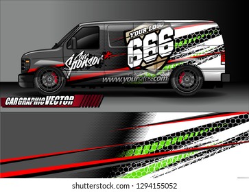 cargo van livery graphic vector. abstract race style background design for vehicle vinyl wrap and car branding 