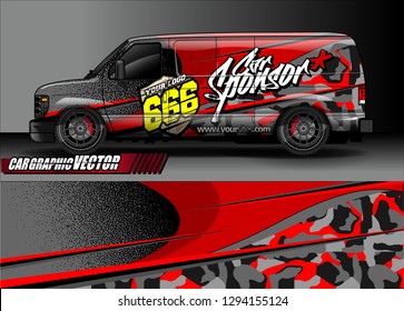 cargo van livery graphic vector. abstract race style background design for vehicle vinyl wrap and car branding 