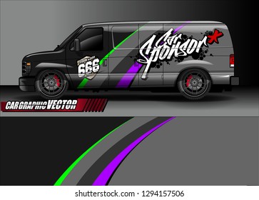 cargo van livery graphic vector. abstract race style background design for vehicle vinyl wrap and car branding 