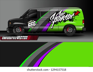 cargo van livery graphic vector. abstract race style background design for vehicle vinyl wrap and car branding 