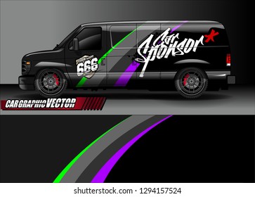 cargo van livery graphic vector. abstract race style background design for vehicle vinyl wrap and car branding 
