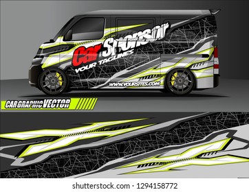cargo van livery graphic vector. abstract race style background design for vehicle vinyl wrap and car branding 