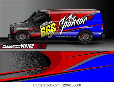 cargo van livery graphic vector. abstract race style background design for vehicle vinyl wrap and car branding 