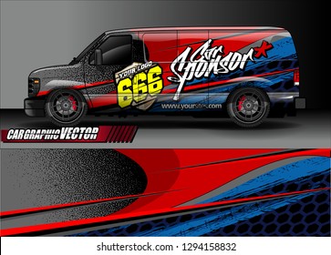 cargo van livery graphic vector. abstract race style background design for vehicle vinyl wrap and car branding 