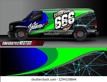 cargo van livery graphic vector. abstract race style background design for vehicle vinyl wrap and car branding 