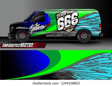 cargo van livery graphic vector. abstract race style background design for vehicle vinyl wrap and car branding 