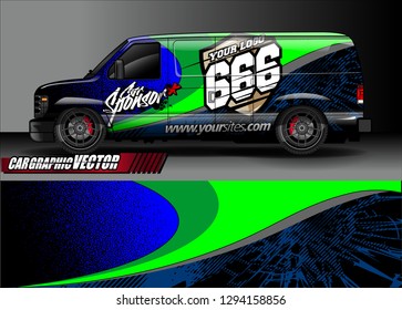 cargo van livery graphic vector. abstract race style background design for vehicle vinyl wrap and car branding 